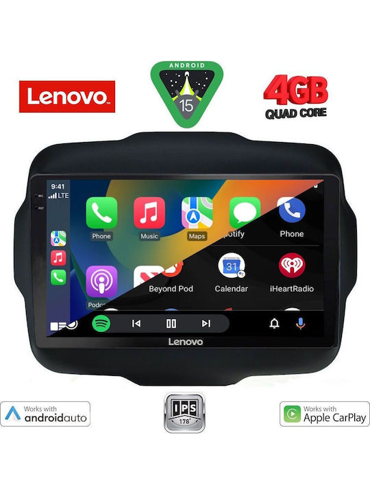 Lenovo Car Audio System for Jeep Renegade 2014 (Bluetooth/USB/AUX/WiFi/GPS/Apple-Carplay/Android-Auto) with Touch Screen 9"