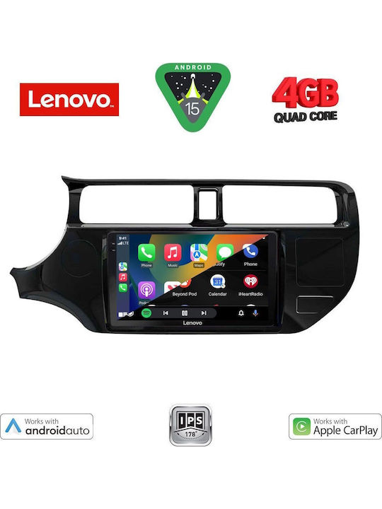 Lenovo Car Audio System for Kia Rio 2012-2015 (Bluetooth/USB/AUX/WiFi/GPS/Apple-Carplay/Android-Auto) with Touch Screen 9"
