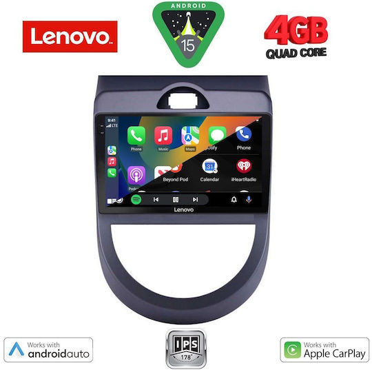 Lenovo Car Audio System for Kia Soul 2008-2013 (Bluetooth/USB/AUX/WiFi/GPS/Apple-Carplay/Android-Auto) with Touch Screen 9"