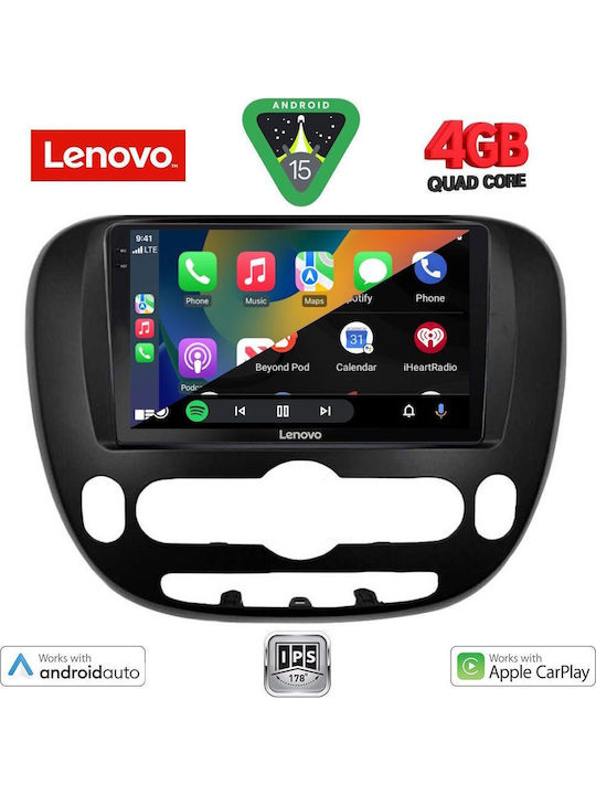 Lenovo Auto-Audiosystem für Kia Seele 2014 (Bluetooth/USB/AUX/WiFi/GPS/Apple-Carplay/Android-Auto) mit Touchscreen 9"