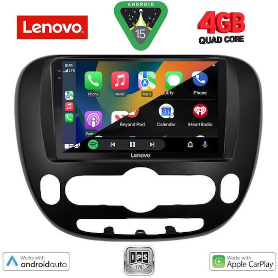 Lenovo Car Audio System for Kia Soul 2014 (Bluetooth/USB/AUX/WiFi/GPS/Apple-Carplay/Android-Auto) with Touch Screen 9"