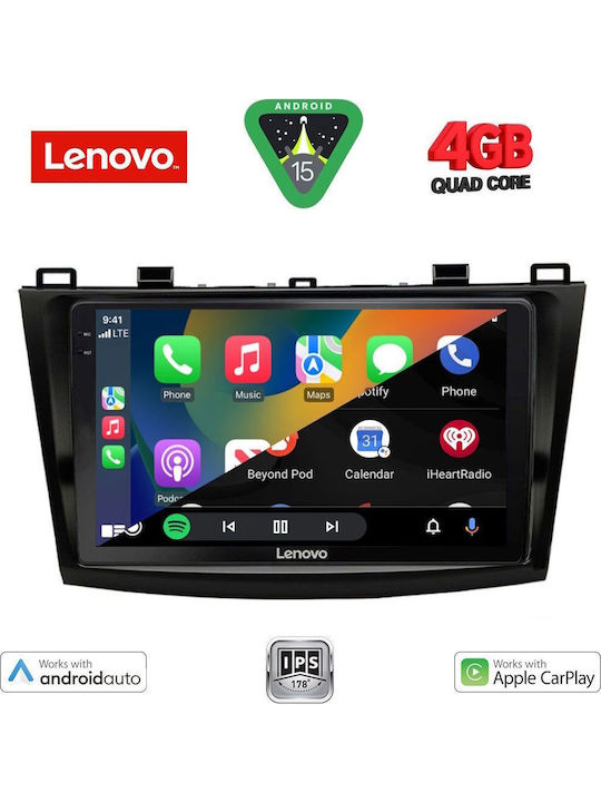 Lenovo Car Audio System for Mazda 3 2009-2014 (Bluetooth/USB/AUX/WiFi/GPS/Apple-Carplay/Android-Auto) with Touch Screen 9"