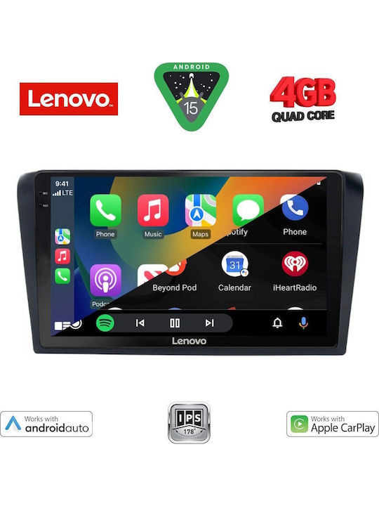 Lenovo Car Audio System for Mazda 3 2003-2008 (Bluetooth/USB/AUX/WiFi/GPS/Apple-Carplay/Android-Auto) with Touch Screen 9"