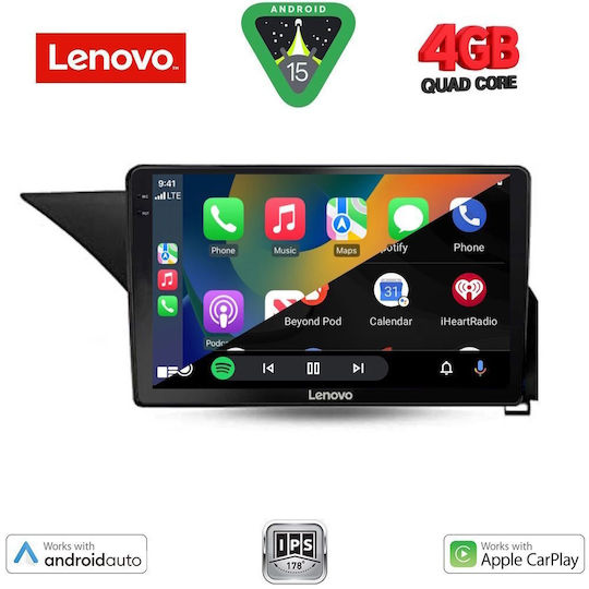 Lenovo Ηχοσύστημα Αυτοκινήτου για Mercedes-Benz E Class 2012-2014 (Bluetooth/USB/AUX/WiFi/GPS/Apple-Carplay/Android-Auto) με Οθόνη Αφής 10"