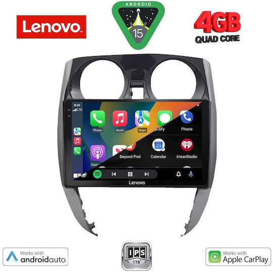 Lenovo Ηχοσύστημα Αυτοκινήτου για Nissan Note 2012 (Bluetooth/USB/AUX/WiFi/GPS/Apple-Carplay/Android-Auto) με Οθόνη Αφής 10"