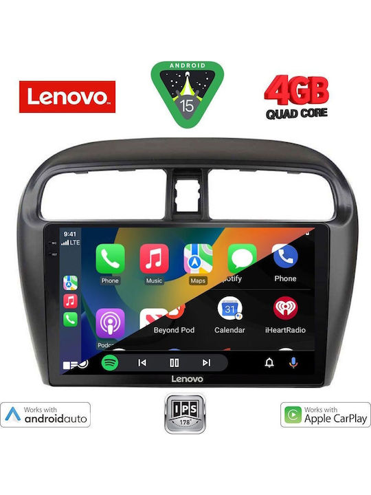 Lenovo Car Audio System for Mitsubishi Space Star 2013-2020 (Bluetooth/USB/AUX/WiFi/GPS/Apple-Carplay/Android-Auto) with Touch Screen 9"
