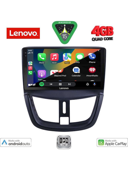 Lenovo Car Audio System for Peugeot 207 2007 (Bluetooth/USB/AUX/WiFi/GPS/Apple-Carplay/Android-Auto) with Touch Screen 9"