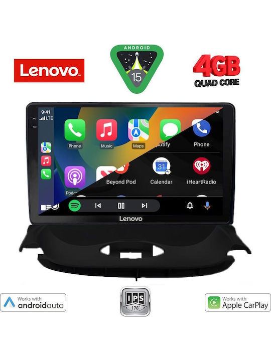 Lenovo Car Audio System for Peugeot 206 1998-2006 (Bluetooth/USB/AUX/WiFi/GPS/Apple-Carplay/Android-Auto) with Touch Screen 9"