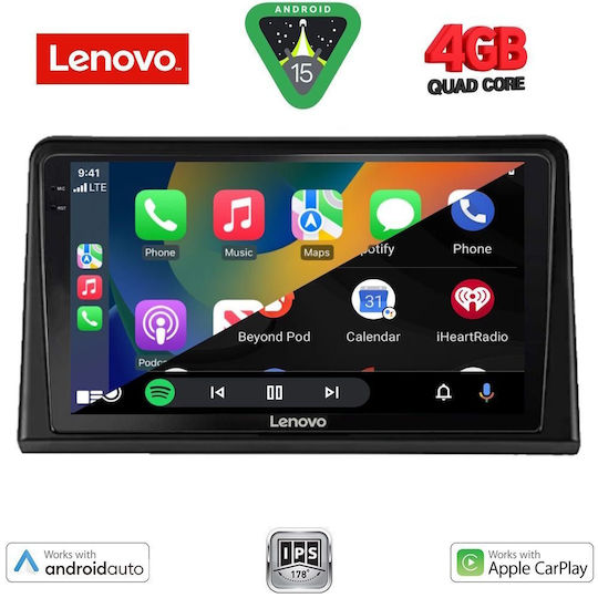 Lenovo Car Audio System for Renault Express 2020 (Bluetooth/USB/AUX/WiFi/GPS/Apple-Carplay/Android-Auto) with Touch Screen 9"