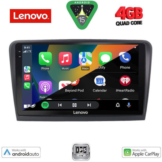 Lenovo Auto-Audiosystem für Skoda Schnell 2012 (Bluetooth/USB/AUX/WiFi/GPS/Apple-Carplay/Android-Auto) mit Touchscreen 9"