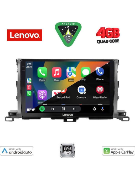 Lenovo Car Audio System for Toyota Highlander 2014-2019 (Bluetooth/USB/AUX/WiFi/GPS/Apple-Carplay/Android-Auto) with Touch Screen 10"
