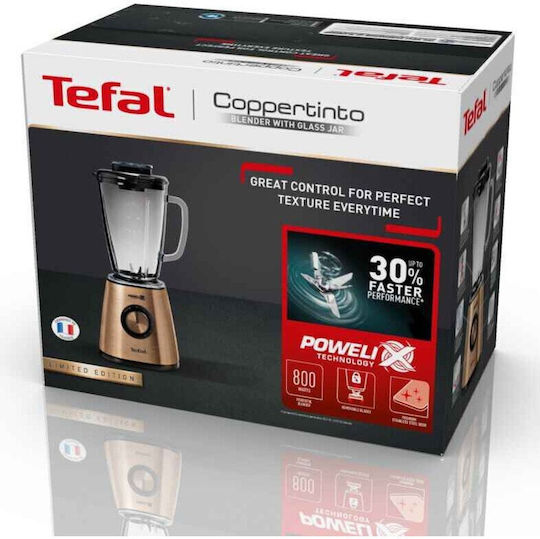 Tefal Blendforce 2 Coppertinto Μπλέντερ με Γυάλινη Κανάτα 1.75 lt 800W Χάλκινο