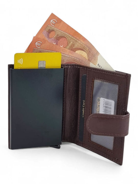 Leather Men's Wallet Classic with RFID Brown