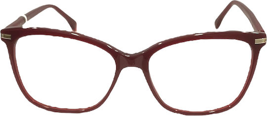 Kubik Ko2142c C2 Women's Acetate Prescription Eyeglass Frames Butterfly Burgundy