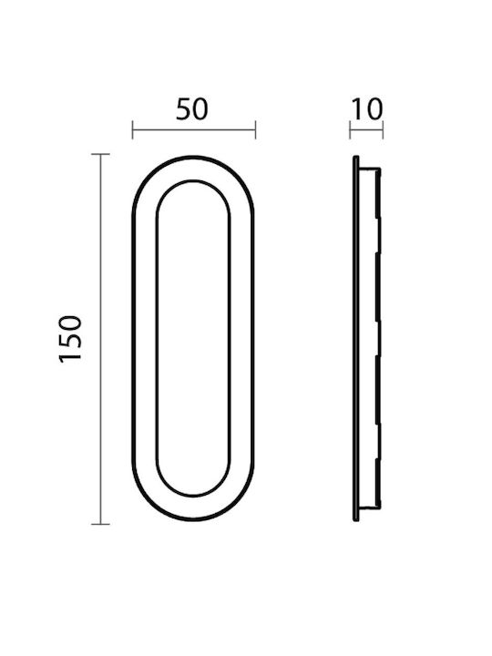 Convex Дръжка за вграждане на врати Вграден Златист 150мм SDH-14748