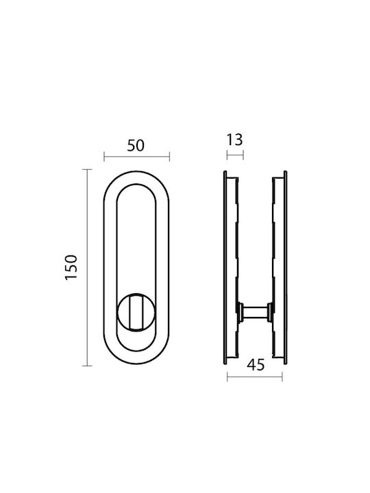 Convex Дръжка за вграждане на врати Златист 150мм SDH-14752