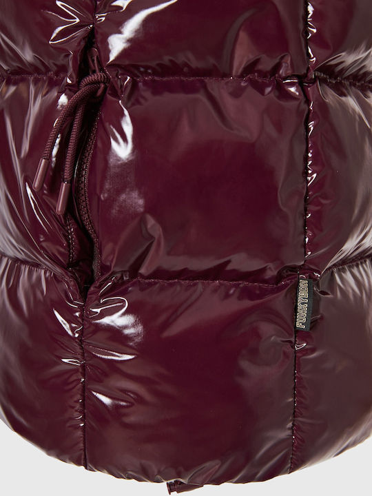 Jachetă de femei Fără mâneci Puffer Burgundy