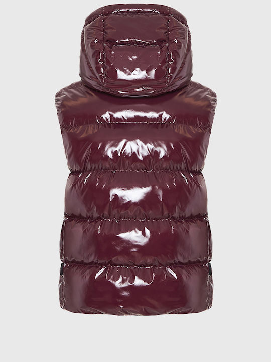 Jachetă de femei Fără mâneci Puffer Burgundy