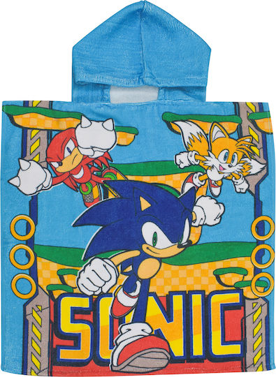 Stamion Stamion Kinder Strandponcho Sonic Hellblau 55x110cm Hellblau