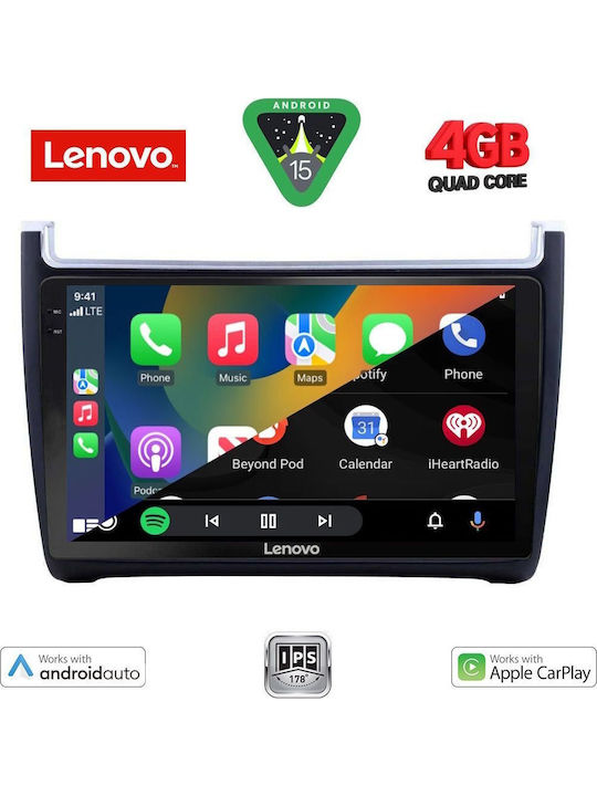 Lenovo Car Audio System for Volkswagen Polo 2014-2017 (Bluetooth/USB/AUX/WiFi/GPS/Apple-Carplay/Android-Auto) with Touch Screen 9"
