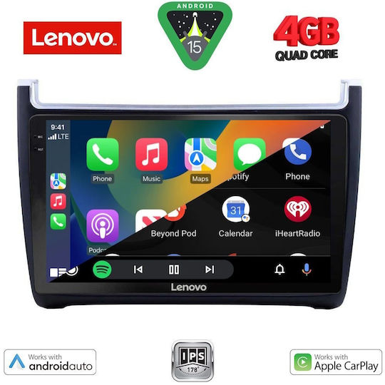 Lenovo Ηχοσύστημα Αυτοκινήτου για Volkswagen Polo 2014-2017 (Bluetooth/USB/AUX/WiFi/GPS/Apple-Carplay/Android-Auto) με Οθόνη Αφής 9"