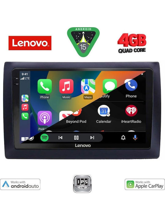 Lenovo Car Audio System for Fiat Stilo 2001-2007 (Bluetooth/USB/AUX/WiFi/GPS/Apple-Carplay/Android-Auto) with Touch Screen 9"