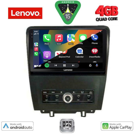 Lenovo Car Audio System for Ford Mustang 2010-2015 (Bluetooth/USB/AUX/WiFi/GPS/Apple-Carplay/Android-Auto) with Touch Screen 9"