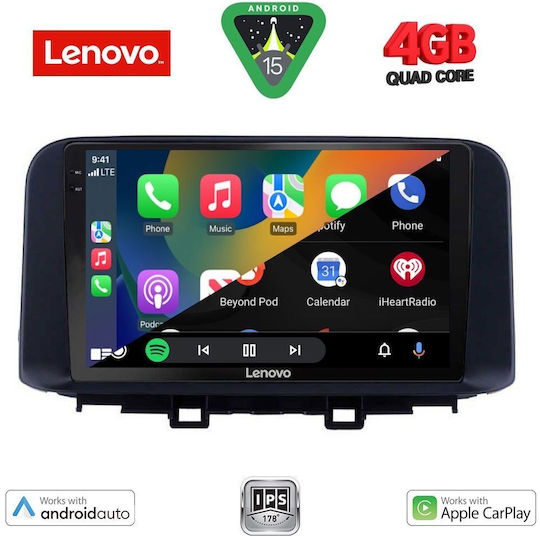 Lenovo Car Audio System for Hyundai Kona 2017 (Bluetooth/USB/AUX/WiFi/GPS/Apple-Carplay/Android-Auto) with Touch Screen 10"