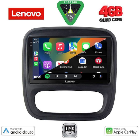 Lenovo Ηχοσύστημα Αυτοκινήτου για Opel Vivaro Renault Trafic Nissan NV300 2014 (Bluetooth/USB/AUX/WiFi/GPS/Apple-Carplay/Android-Auto) με Οθόνη Αφής 9"