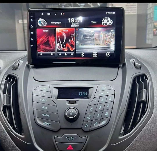 Lenovo Ηχοσύστημα Αυτοκινήτου για Ford Tourneo / Courier 2014 (Bluetooth/USB/AUX/WiFi/GPS/Apple-Carplay/Android-Auto) με Οθόνη Αφής 9"