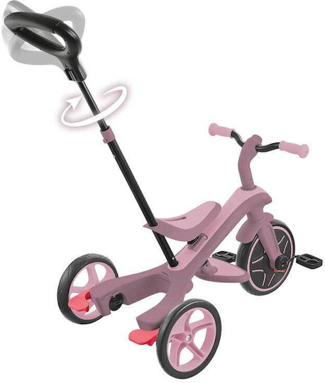 Globber Explorer Trike Ecologic Превозно Средство с Ръкохватка за Родител 4 в 1 за 18 Месеца Berry