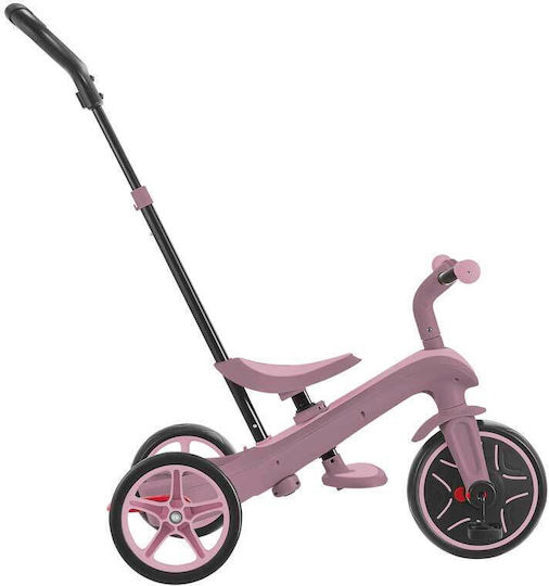 Globber Explorer Trike Ecologic Превозно Средство с Ръкохватка за Родител 4 в 1 за 18 Месеца Berry