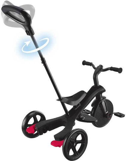 Globber Explorer Trike Превозно Средство с Ръкохватка за Родител 4 в 1 за 10 Месеца Черно