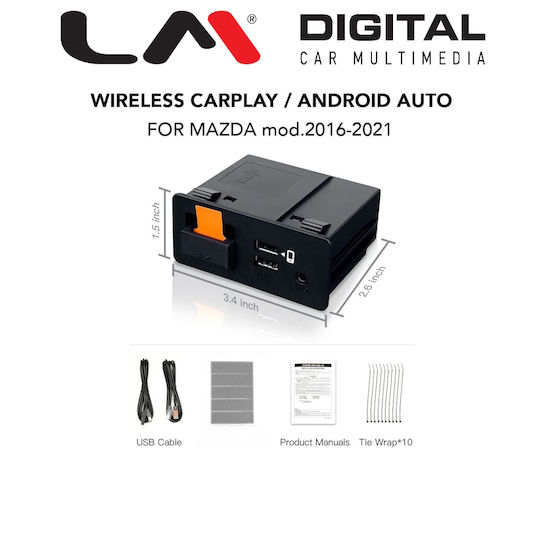 LM Digital Ηχοσύστημα Αυτοκινήτου για Mazda 6 / MX-5 / 2 / 3 / CX-3 / CX-5 16-21 (Bluetooth/USB/WiFi/GPS/Apple-Carplay/Android-Auto)