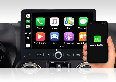 Dynavin Auto-Audiosystem für Jeep Wrangler 2007-2017 (Bluetooth/USB/AUX/WiFi/GPS/Apple-Carplay/Android-Auto) mit Touchscreen 10"