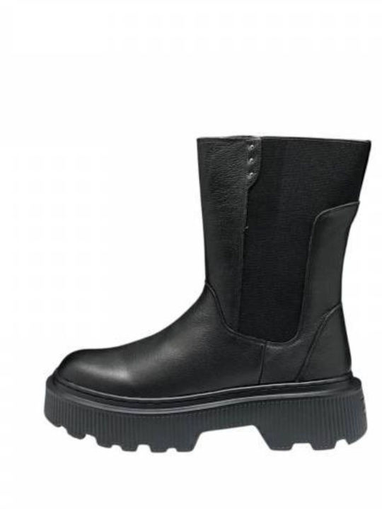 Leather Women's Ankle Boots Black