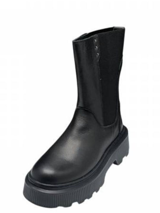 Leather Women's Ankle Boots Black