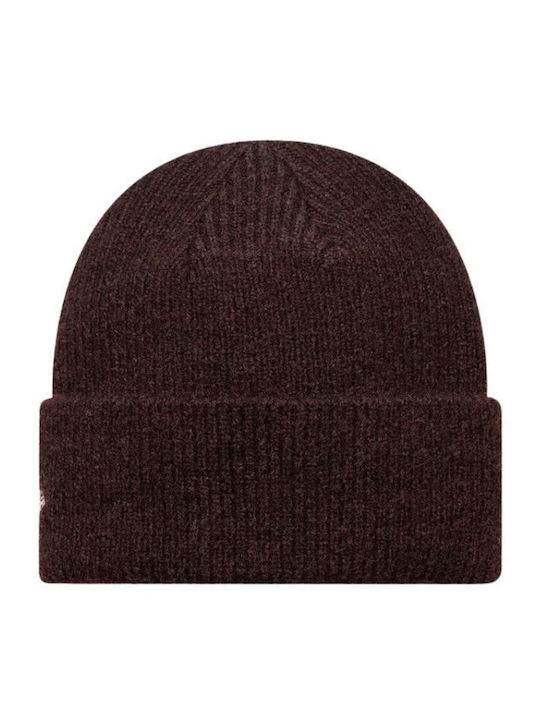 Cuff Cuff Beanie Γυναικείος Σκούφος Πλεκτός σε Μπορντό χρώμα
