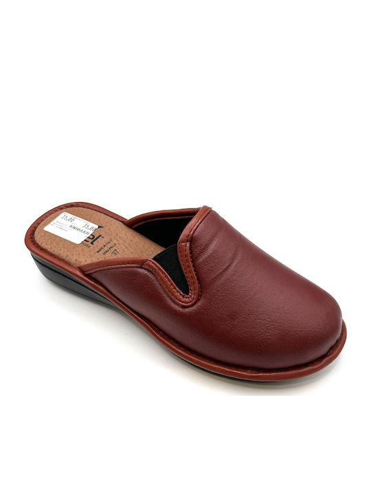 Anatomical Leather Women's Slippers Burgundy