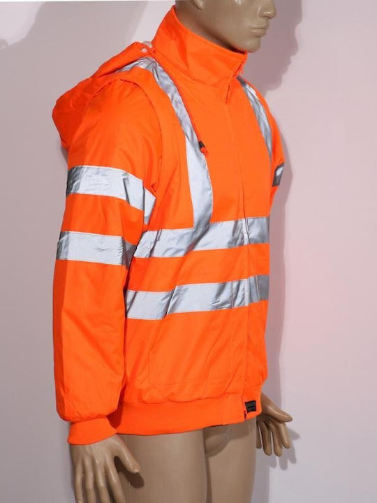 Fageo Work Jacket Reflective with Hood Orange