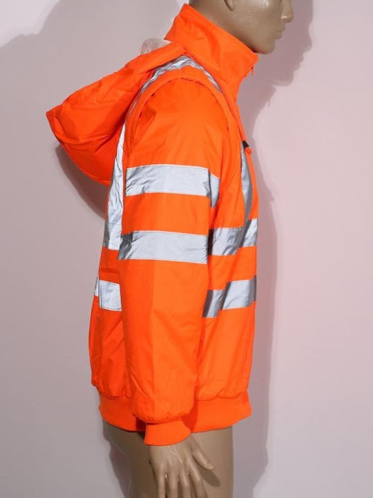 Fageo Work Jacket Reflective with Hood Orange