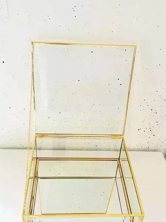 Erlesene Glasdose für Kronleuchter mit Goldenen Akzenten