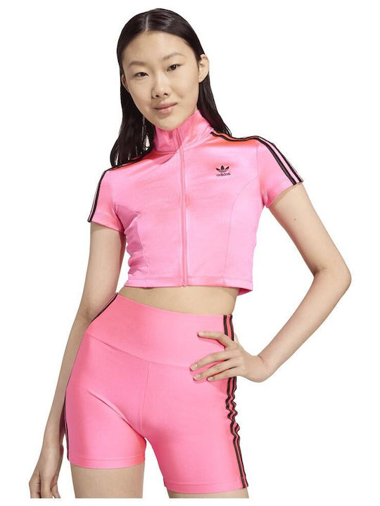 Track Top Short Women's Cardigan Pink