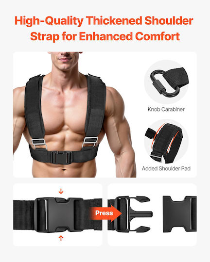 Vevor Steel Weight Sled Power Sled Strength Training Sleds Speed Improvement Athletic Exercise Crossfit Equipment Gym Equipment Handle Compatible with Weight Plates 25/51 mm Black