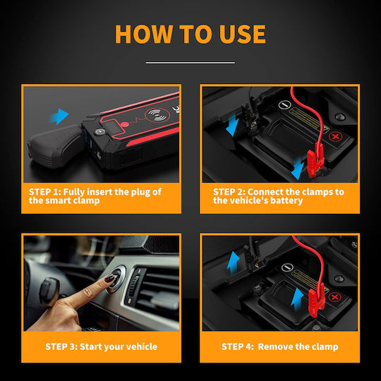 Utrai JSTAR-4 Tragbar Auto-Starthilfe 16000mAh mit Power Bank,Powerbank / USB / Φακό 12V
