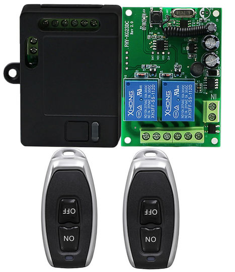 Dual-Channel Command Receiver Kit 2 Remote Controls Kg1285v 12v to 85v