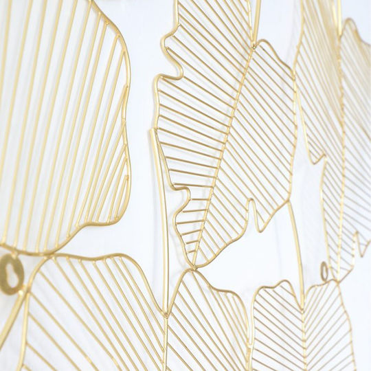Artekko Wanddekoration Leaf Weiß aus Metall 125x2x95cm