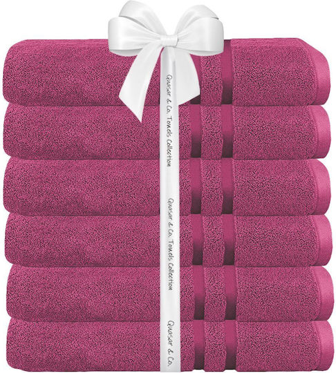 Quasar Prosop De Corp 70x140cm Fuchsia 6 Bucăți Greutate 450gr/m²