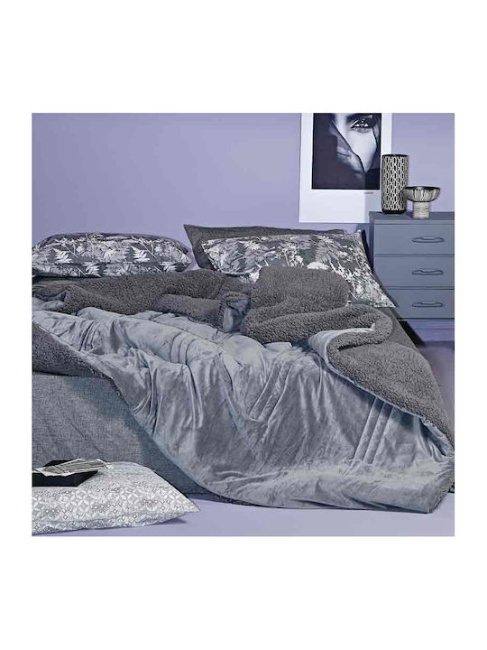 Kentia Κουβερτοπάπλωμα Μονό 160x220εκ. Notturno Γκρι 730 GSM