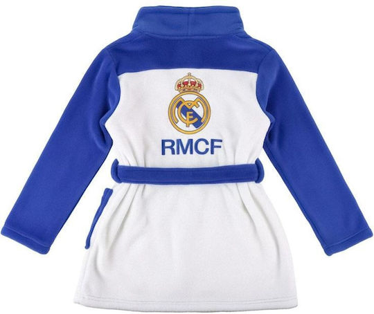 Real Madrid Kids Hooded Bathrobe Blue